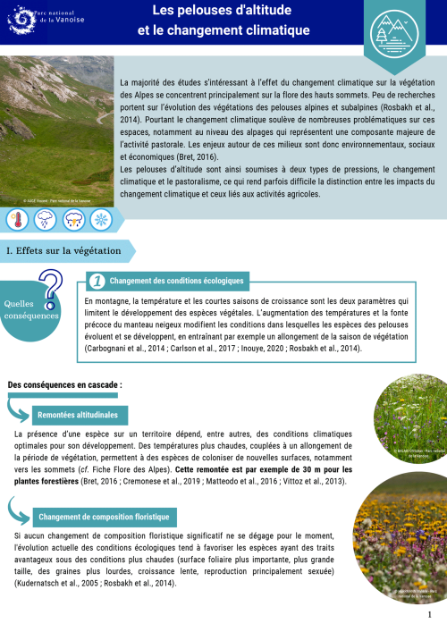 Les pelouses d'altitude et changement climatique