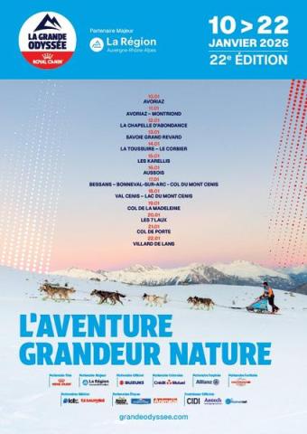 22ème édition de La Grande Odyssée Royal Canin en Haute Maurienne Vanoise - Affiche LGO 2026