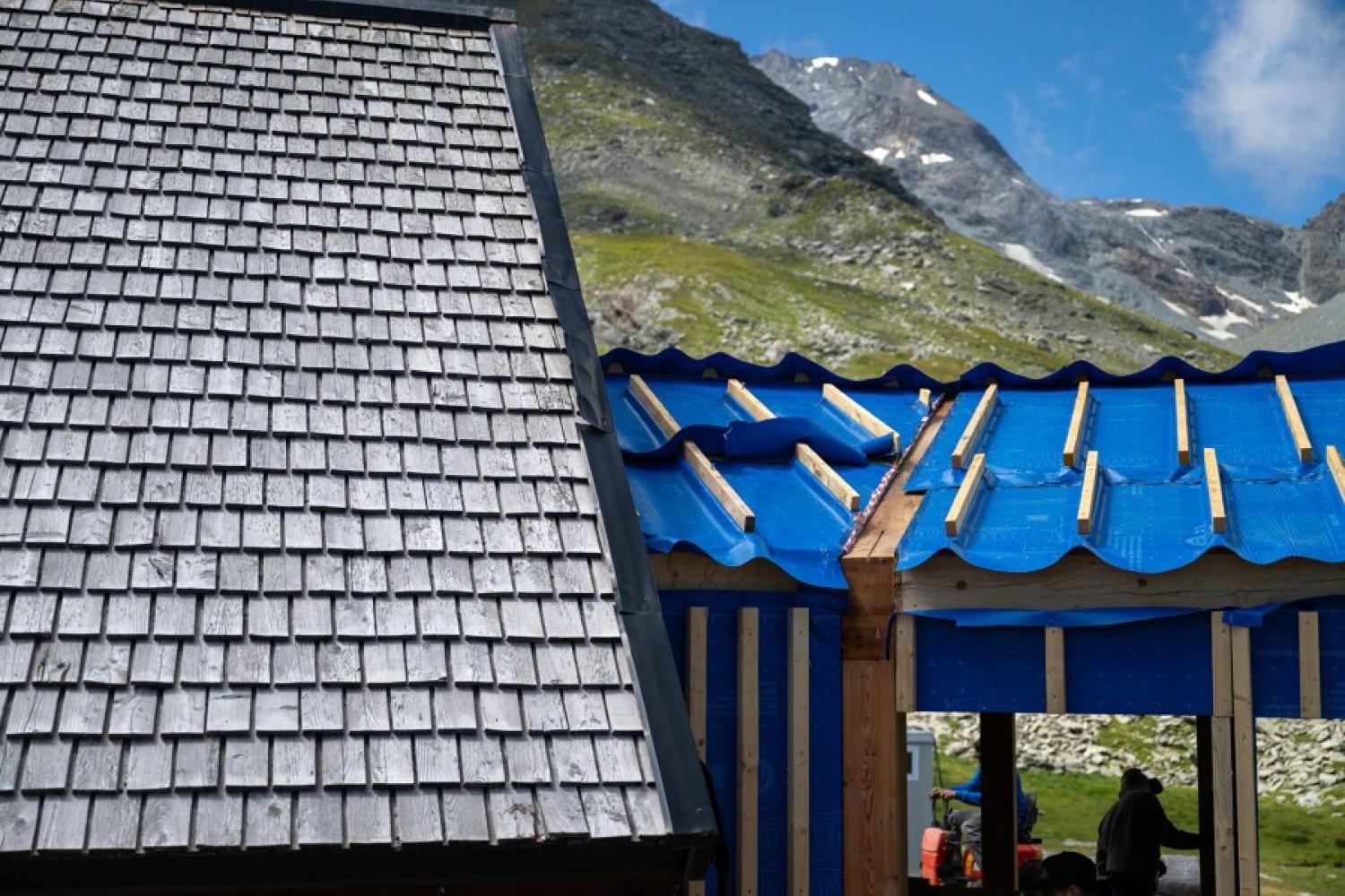 Travaux du refuge de Turia