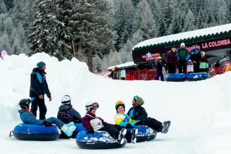 Evènement Tous en Piste à Val Cenis, lancement de saison - Tubbing sur la piste verte du Mollard